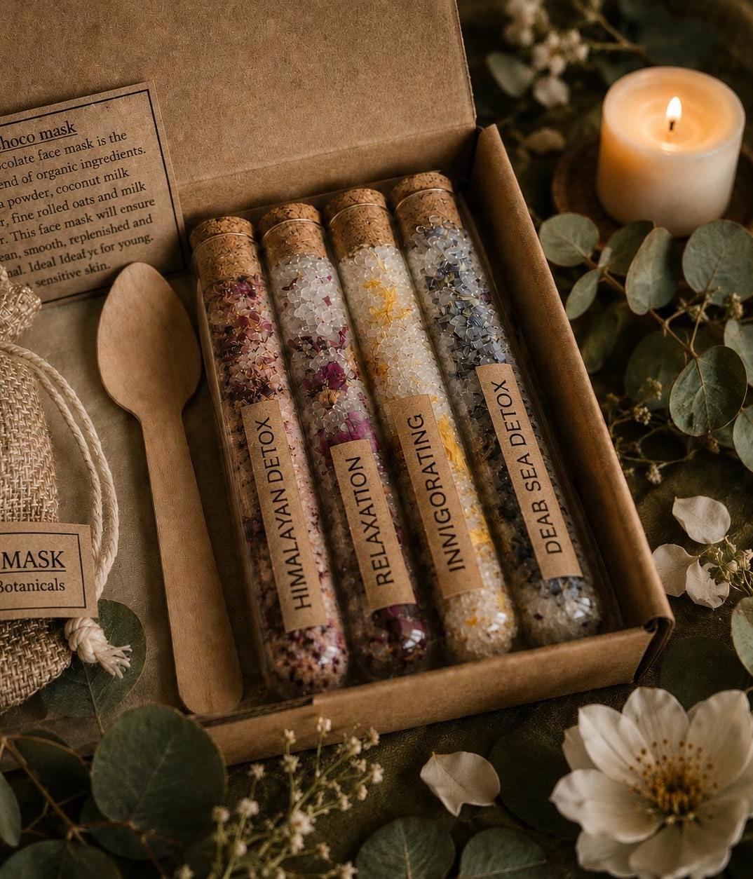 Kids Botanical Spa Kit | Face Mask & Bath Salts Self Care Box