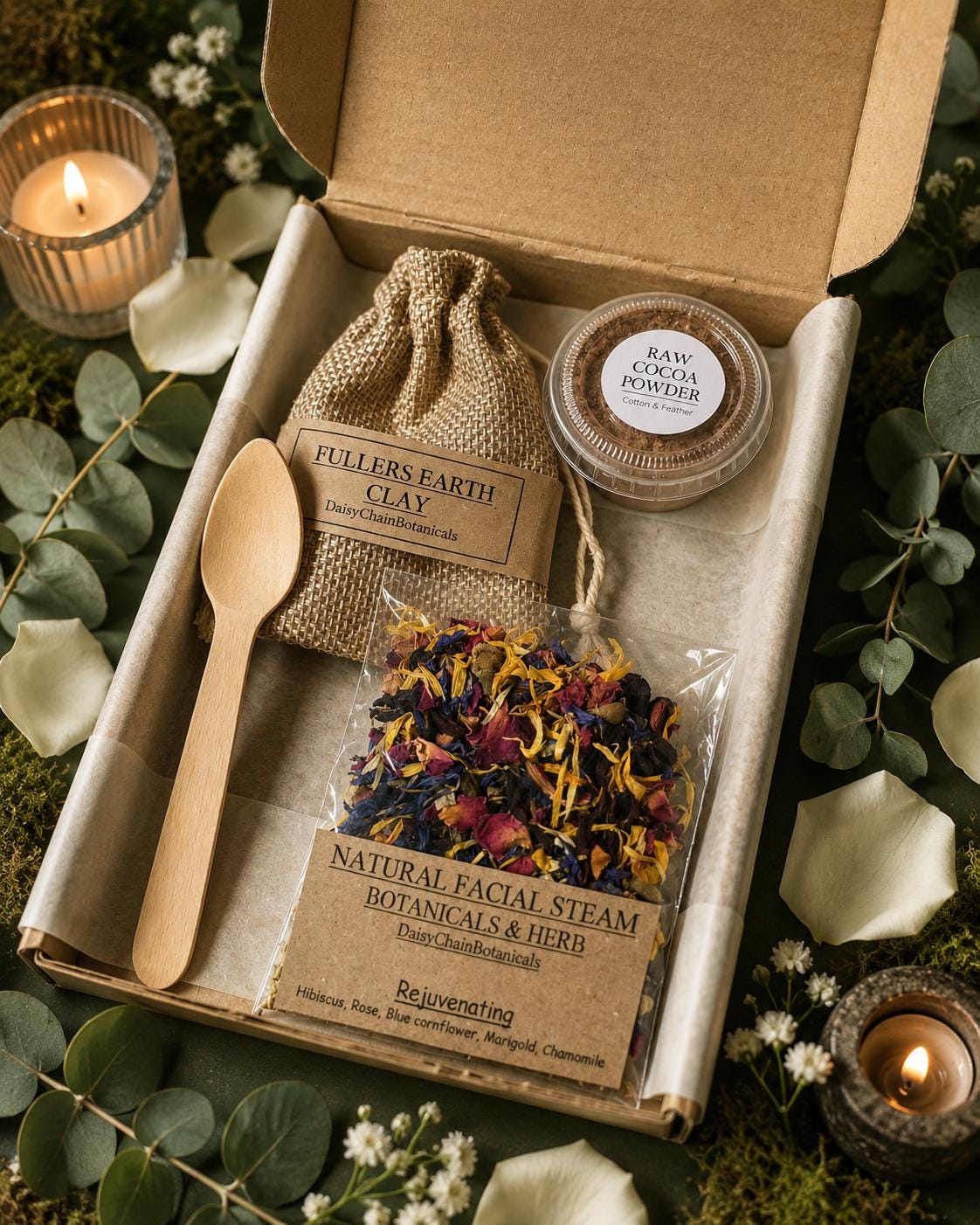 The Mini Rejuvenation Ritual | Botanical Facial Steam & Clay Mask Booster Kit | Natural Spa Gift Set