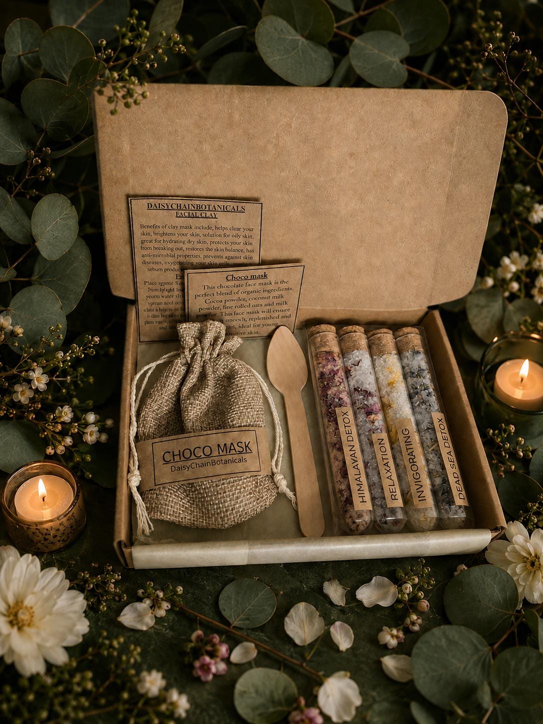 Kids Botanical Spa Kit | Face Mask & Bath Salts Self Care Box