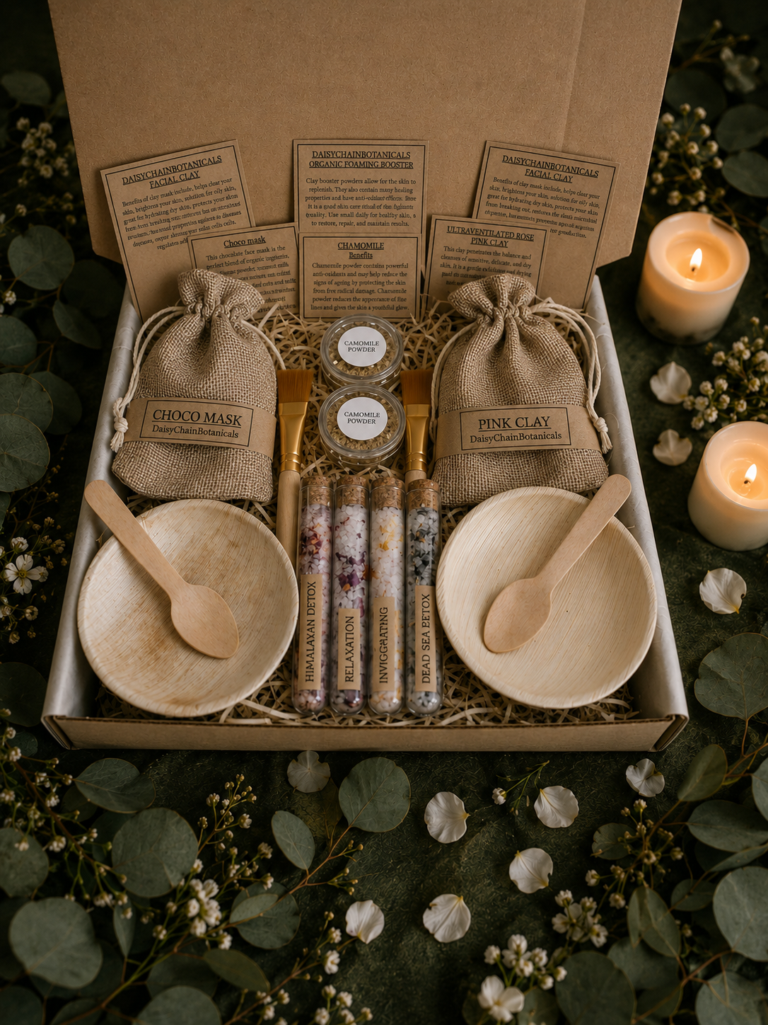 Little & Big Organic Spa Day Kit | Parent Child Facial Masks, Bath Salts | Eco Friendly | Organic
