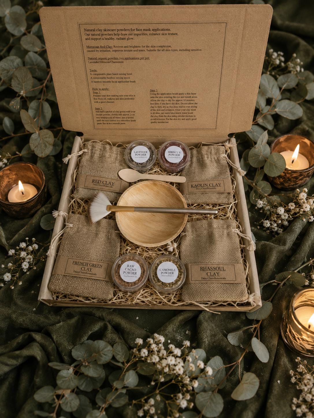 The Botanical Clay Ritual | Luxury Facial Clay Mask Hamper | Natural Spa Gift Set | Botanical Skincare Kit