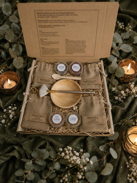 The Botanical Clay Ritual | Luxury Facial Clay Mask Hamper | Natural Spa Gift Set | Botanical Skincare Kit