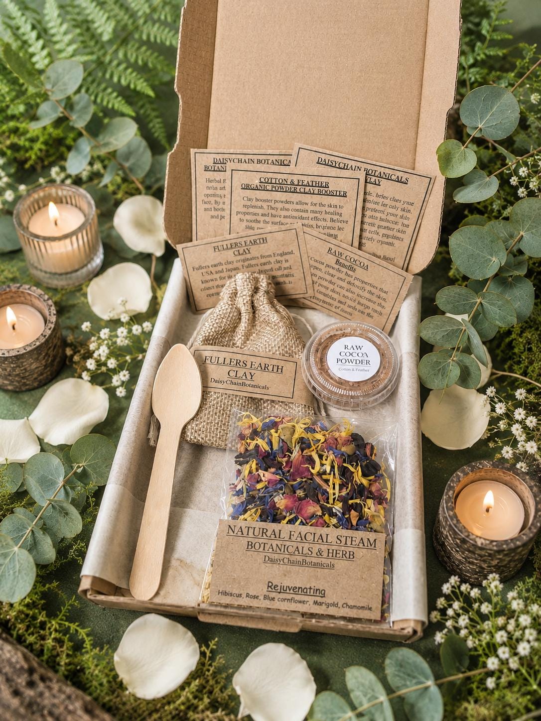 The Mini Rejuvenation Ritual | Botanical Facial Steam & Clay Mask Booster Kit | Natural Spa Gift Set