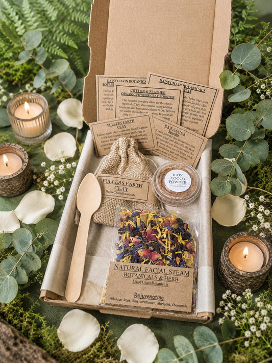 The Mini Rejuvenation Ritual | Botanical Facial Steam & Clay Mask Booster Kit | Natural Spa Gift Set